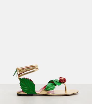 Cherryfic metallic leather thong sandals | Valentino Garavani