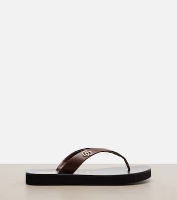 Mila Double G leather thong sandals | Gucci
