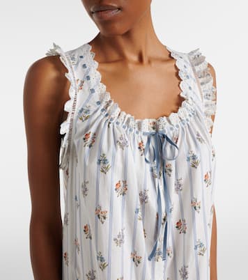 Nessie floral striped cotton shirt dress | Dôen