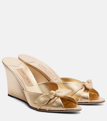 Mules compensées Livi en cuir métallisé | Jimmy Choo