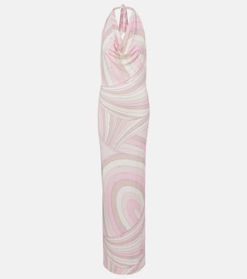 Iride halterneck satin jersey maxi dress | Pucci
