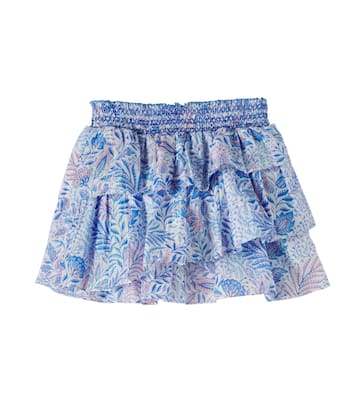 Lilas floral ruffled cotton-blend skirt | Poupette St Barth Kids
