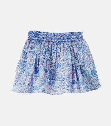 Lilas floral ruffled cotton-blend skirt | Poupette St Barth Kids