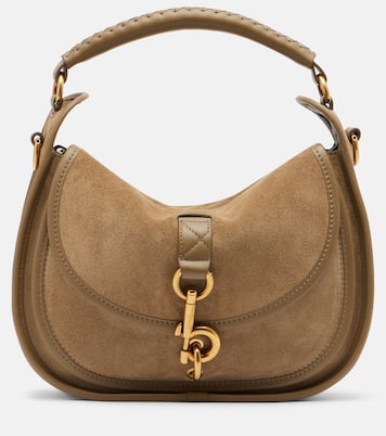 Clip Messenger suede top-handle bag | Burberry