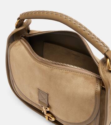 Clip Messenger suede top-handle bag | Burberry