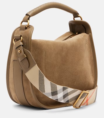 Clip Messenger suede top-handle bag | Burberry