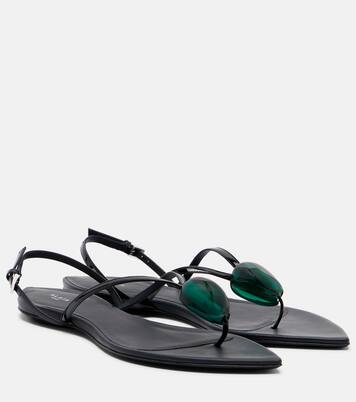 Invisible embellished leather sandals | Alaïa