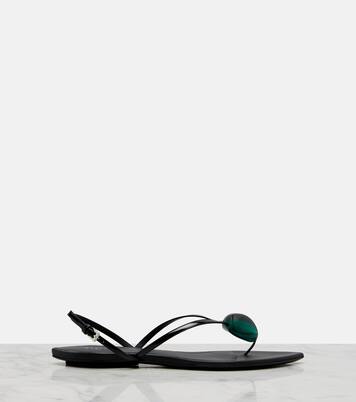 Invisible embellished leather sandals | Alaïa