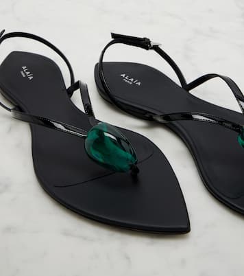 Invisible embellished leather sandals | Alaïa