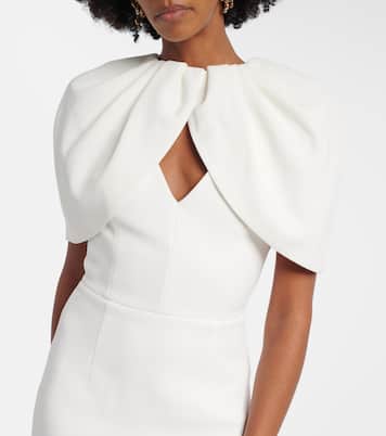 Bridal Cameron caped crêpe gown | Rebecca Vallance