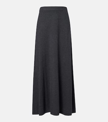 Adrienne cotton and cashmere midi skirt | Lisa Yang