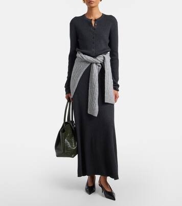 Adrienne cotton and cashmere midi skirt | Lisa Yang