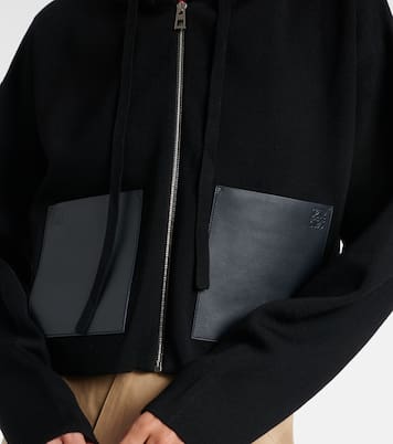 Kapuzenjacke Anagram aus Wolle mit Leder | Loewe