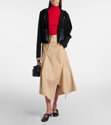 Kapuzenjacke Anagram aus Wolle mit Leder | Loewe