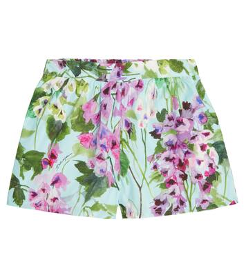 Floral printed cotton shorts | Dolce&Gabbana Kids