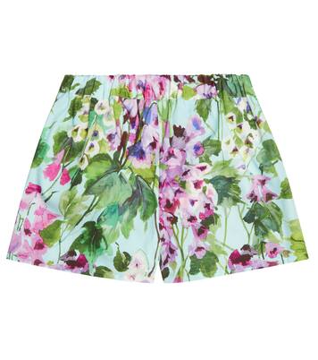 Floral printed cotton shorts | Dolce&Gabbana Kids