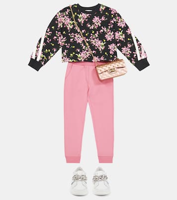 Sweat-shirt en coton mélangé à fleurs | Monnalisa