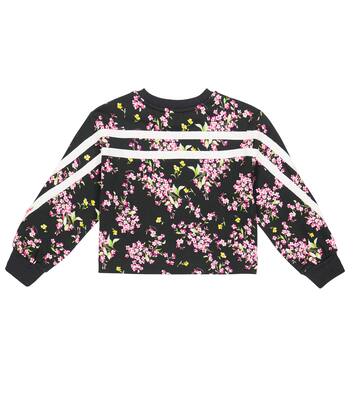 Sweat-shirt en coton mélangé à fleurs | Monnalisa