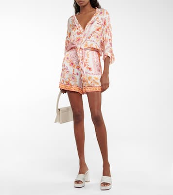 Bedruckte Shorts Isabelle aus Satin | Poupette St Barth