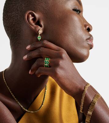 Anillo de oro de 18 ct con diamantes y esmeraldas | Suzanne Kalan