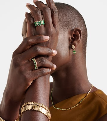 Anillo de oro de 18 ct con diamantes y esmeraldas | Suzanne Kalan