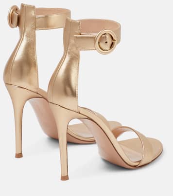 Sandalen Portofino 105 aus Metallic-Leder | Gianvito Rossi