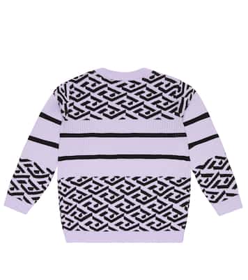 Cotton and wool jacquard sweater | Versace Kids