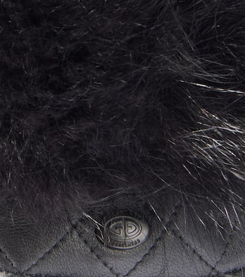 Hill faux shearling and leather mittens | Goldbergh