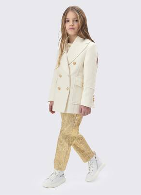 Manteau en coton et laine à ornements | Balmain Kids