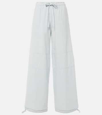 Mid-rise cotton and linen wide-leg pants | Acne Studios