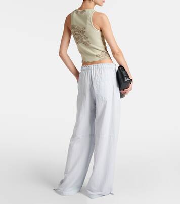 Mid-rise cotton and linen wide-leg pants | Acne Studios