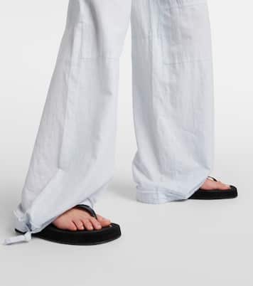 Mid-rise cotton and linen wide-leg pants | Acne Studios