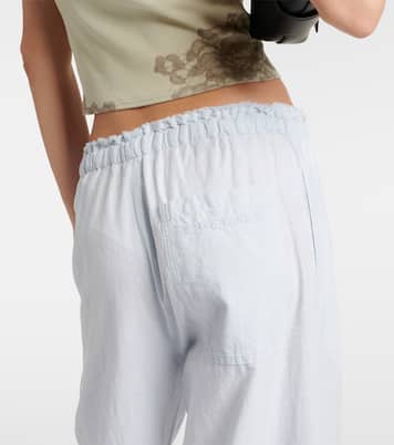 Mid-rise cotton and linen wide-leg pants | Acne Studios