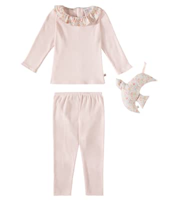 Baby Set Daisie aus Top, Hose und Kuscheltier | Bonpoint