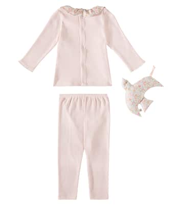 Baby Set Daisie aus Top, Hose und Kuscheltier | Bonpoint