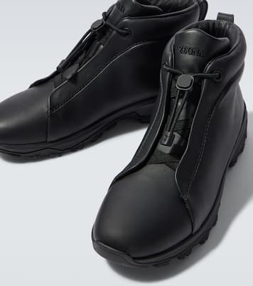 Triple Stitch Vetta leather sneakers | Zegna