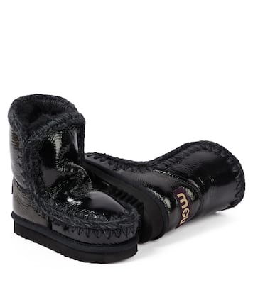 Schneestiefel aus Leder mit Shearling | Mou Kids