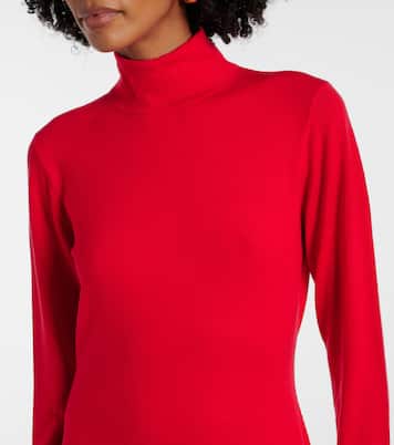 Vestido midi de lana con cuello alto | Carolina Herrera