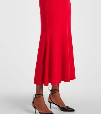 Vestido midi de lana con cuello alto | Carolina Herrera