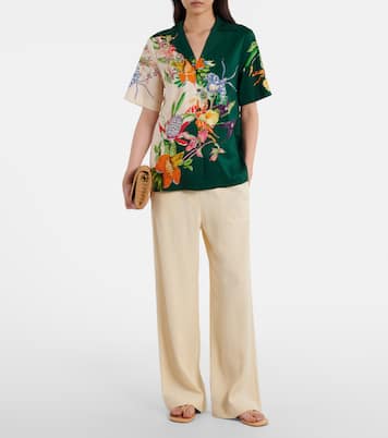 Aggie floral linen-blend shirt | Alémais