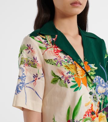 Aggie floral linen-blend shirt | Alémais