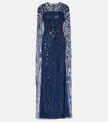 فستن سهرة ستايل كيب مزين بالترتر Ruby | Jenny Packham