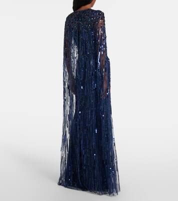 فستن سهرة ستايل كيب مزين بالترتر Ruby | Jenny Packham
