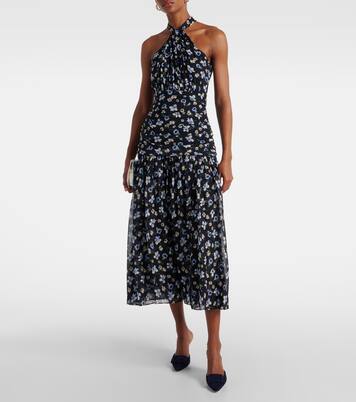 Brock halterneck silk midi dress | Veronica Beard