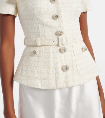 Bridal Maxikleid aus Satin und Bouclé | Self-Portrait