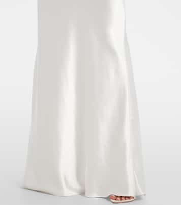 Bridal Maxikleid aus Satin und Bouclé | Self-Portrait