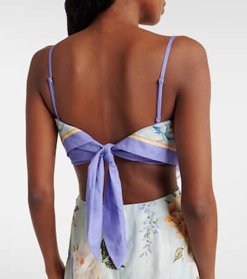 Cropped-Top aus Leinen und Baumwolle | Self-Portrait