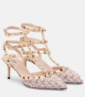 Rockstud 65 tweed and leather pumps | Valentino Garavani