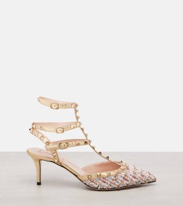 Rockstud 65 tweed and leather pumps | Valentino Garavani