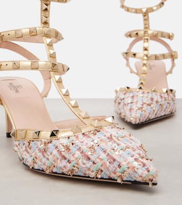 Rockstud 65 tweed and leather pumps | Valentino Garavani